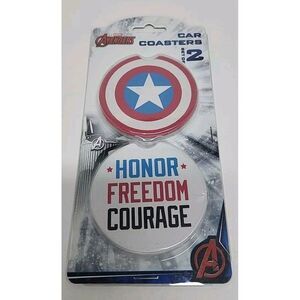 Marvel Avengers Captain America Car Coaster 2 set Absorbent Stone Coaster‎ New